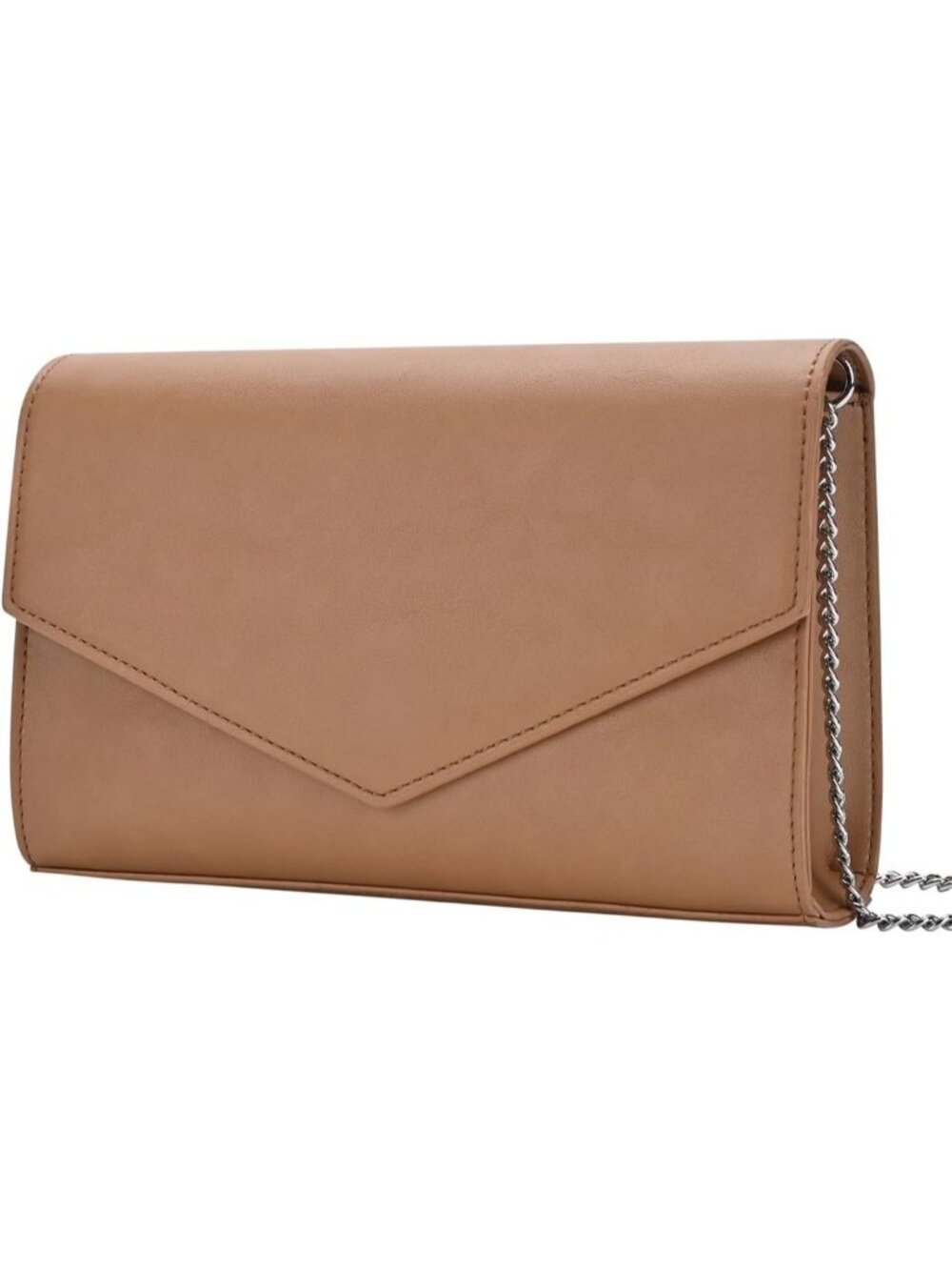 Women's Brown Faux Leather Clutch Purses Envelope Evening Shoulder Bag
